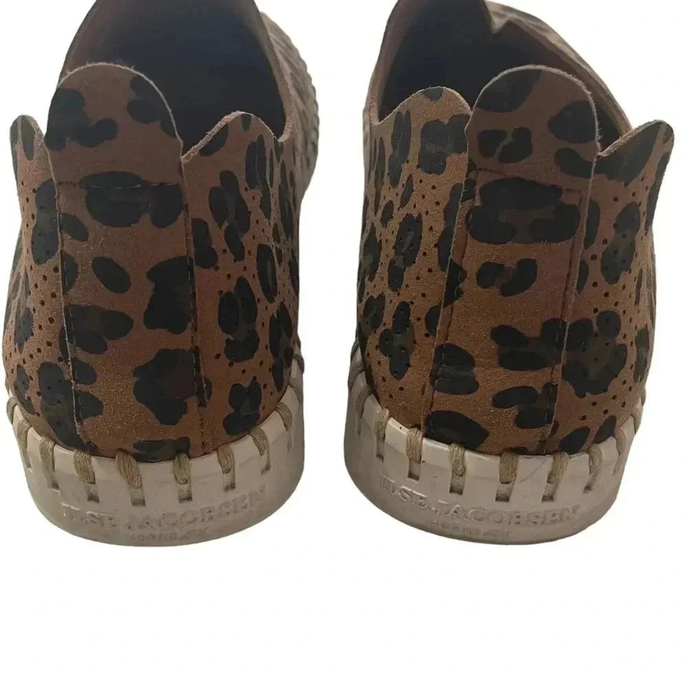 Ilse Jacobsen Leather Slip On Shoes Flats Loafers Leopard Print Size 40 - Picture 5 of 11